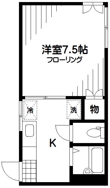 エクセル和田(1K/2階)の間取り写真