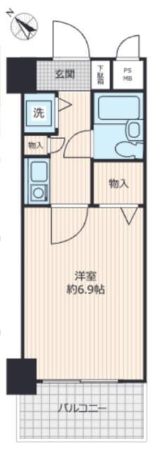 ライオンズマンション和光第2(1K/1階)の間取り写真