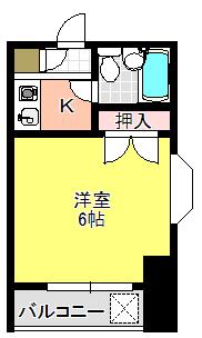 ドルフィン宮前平(1K/2階)の間取り写真