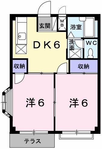 エルディムS(2DK/1階)の間取り写真