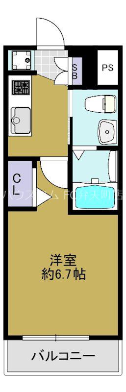 エグゼ大阪ドーム(1K/6階)の間取り写真