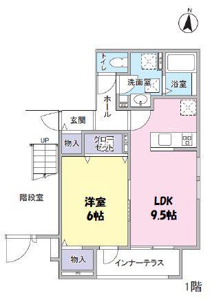 TRESS(1LDK/1階)の間取り写真