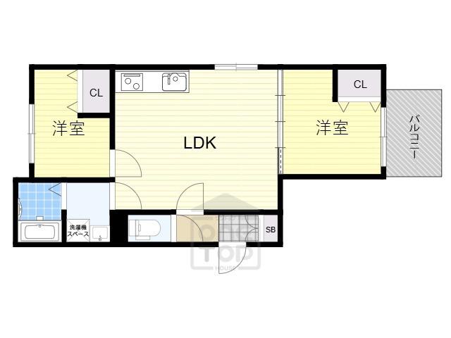 フォレ下穂積2丁目(2LDK/3階)の間取り写真