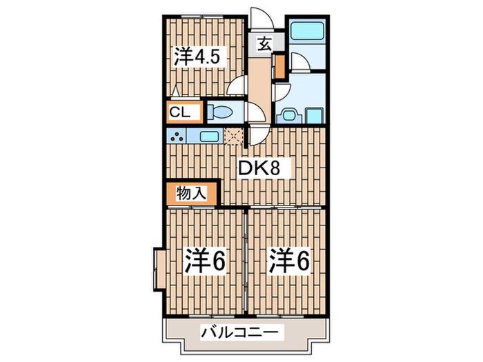 セピアコート東戸塚(3DK/1階)の間取り写真