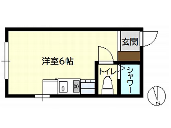 馬込アパートメント(ワンルーム/2階)の間取り写真