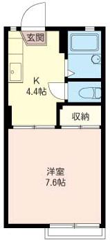 プラムハイツ(1K/1階)の間取り写真