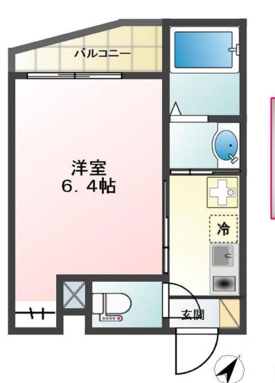 GRANT HOMES北赤羽 303(1K/3階)の間取り写真
