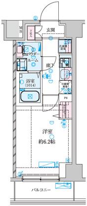 GENOVIA南鳩ヶ谷(1K/5階)の間取り写真