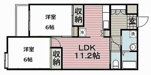 ヒロ・ロイヤルハイツ長津田(2LDK/1階)の間取り写真