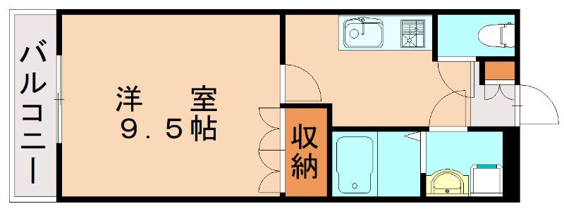 ハーモニーハイツM(1K/1階)の間取り写真