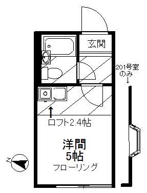 ライブコア国分寺(ワンルーム/2階)の間取り写真