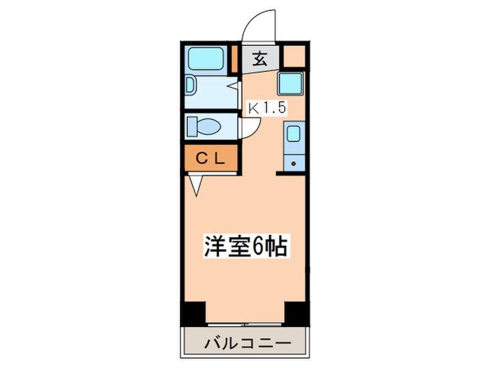 ドムス武蔵野(1K/4階)の間取り写真