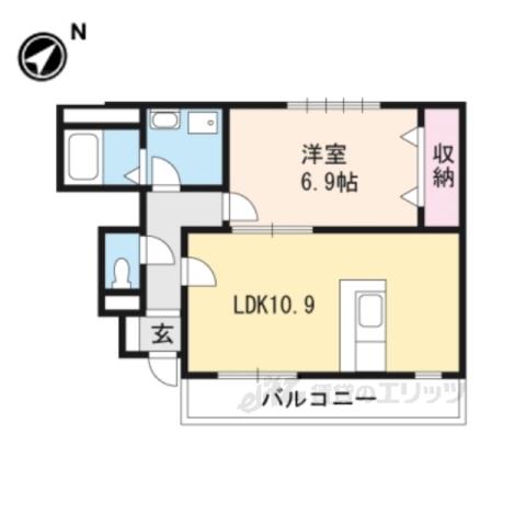 ホッコウハイム(1LDK/1階)の間取り写真