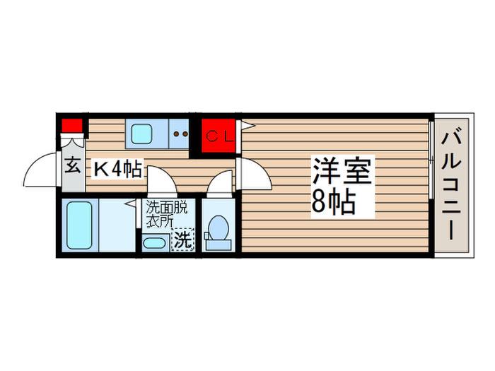 ラプラージュII(1K/2階)の間取り写真