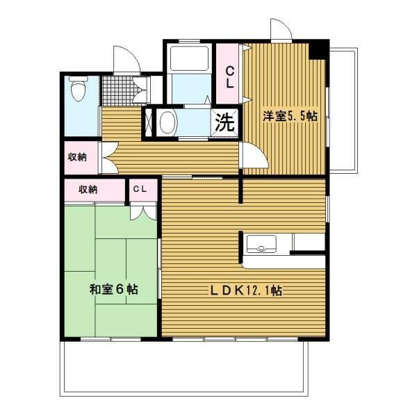 リヴァージュ ユイット神奈川(2LDK/6階)の間取り写真
