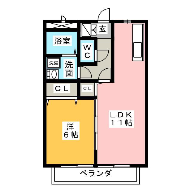 CALM FOREST(1LDK/2階)の間取り写真