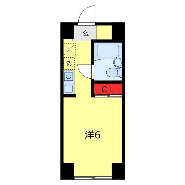 ヒルトップ道灌山(ワンルーム/2階)の間取り写真