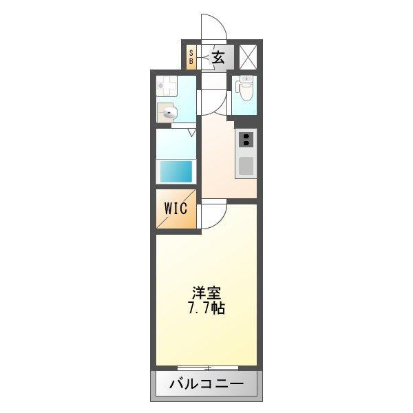 エスリード大阪グランゲート(1K/9階)の間取り写真