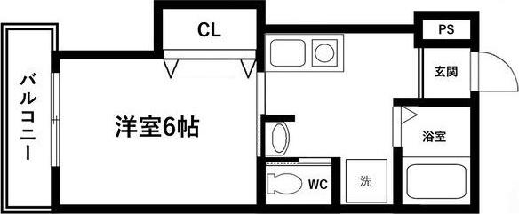 第2門口マンション(1K/3階)の間取り写真