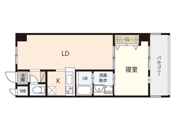 グレースコート東海田(1LDK/2階)の間取り写真
