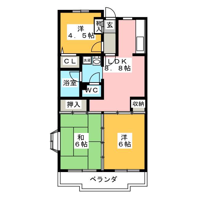 ブルージュ(3LDK/1階)の間取り写真