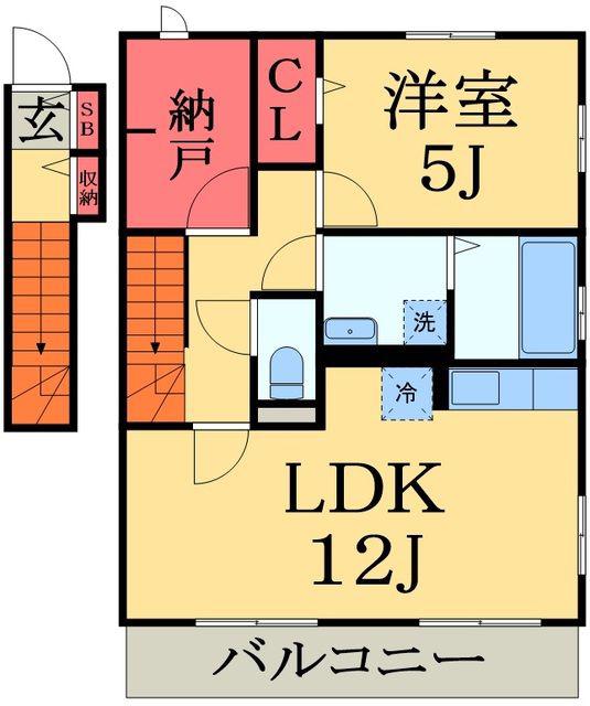 A PLACE IN THE SUN(1LDK/2階)の間取り写真