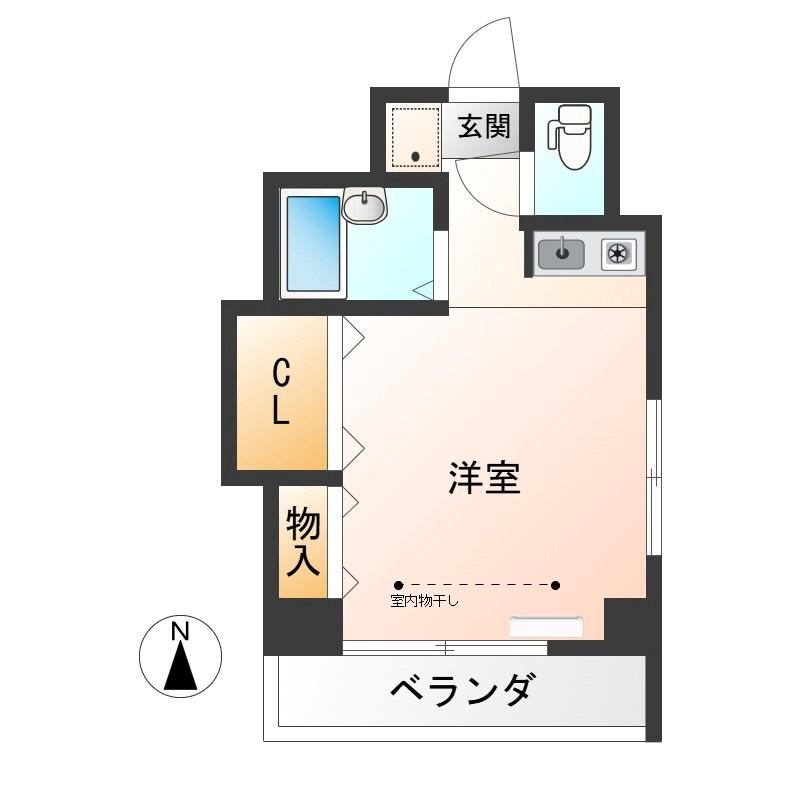 メゾンド岡野(1K/3階)の間取り写真