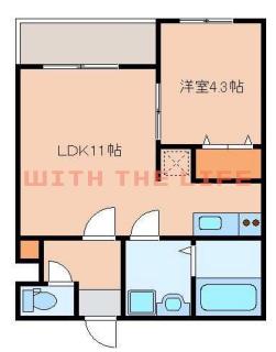 ジリオ鳥栖(1LDK/3階)の間取り写真