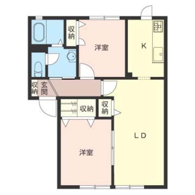 グリーンヴィラII(2LDK/1階)の間取り写真