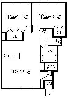 LATERREL(2LDK/1階)の間取り写真