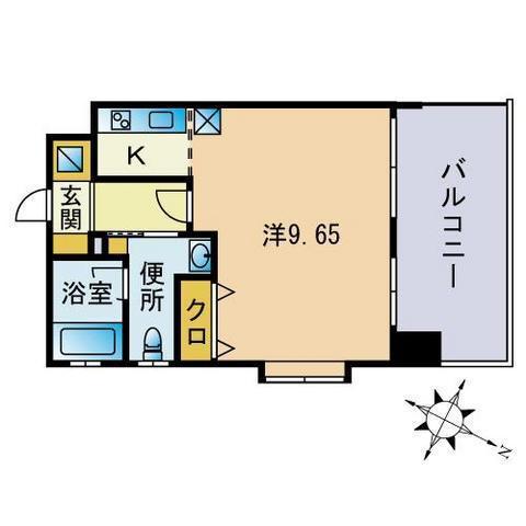 ピュアドームアルカサール平尾(ワンルーム/5階)の間取り写真