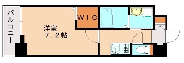 ギャラクシー南福岡駅前(1K/8階)の間取り写真