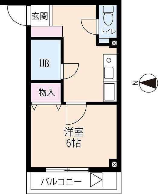 SSビル(1K/2階)の間取り写真