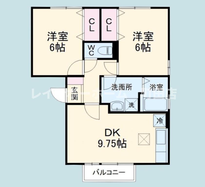 サンフルさがみ野ABC(2DK/2階)の間取り写真