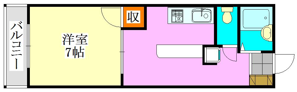 フォレスト6(1DK/1階)の間取り写真