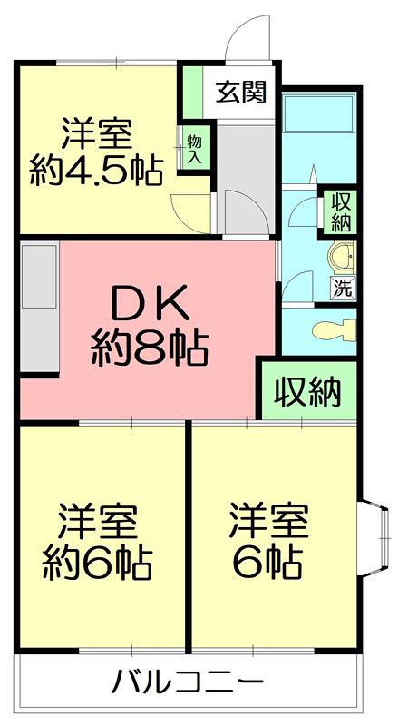 第25明智ビル(3DK/5階)の間取り写真