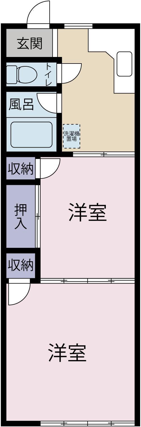 コウシンハイツ(2DK/1階)の間取り写真