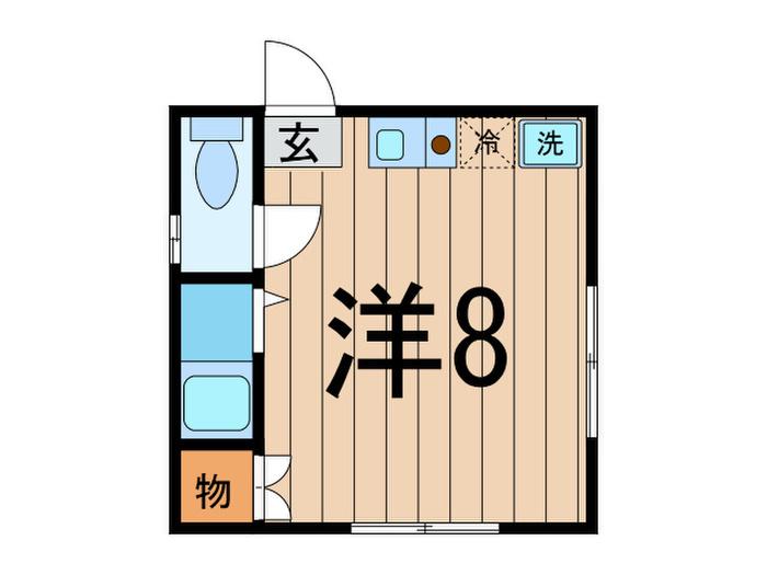 山口ビル(ワンルーム/2階)の間取り写真