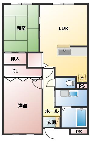 プレステージ・エトワール藤並(2LDK/3階)の間取り写真