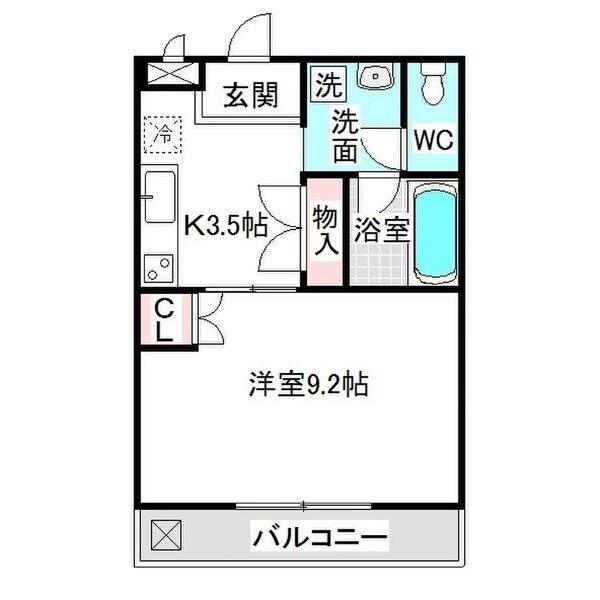 アネックス原(1K/2階)の間取り写真