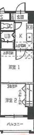 40 PROJECT2100博多駅前(2K/2階)の間取り写真