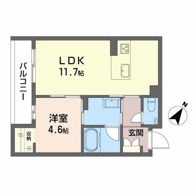 シャーメゾン光月(1LDK/4階)の間取り写真
