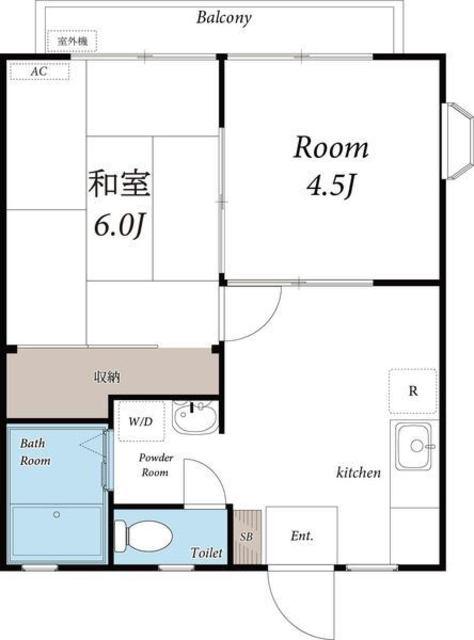 サンハイツ南原I(2DK/2階)の間取り写真