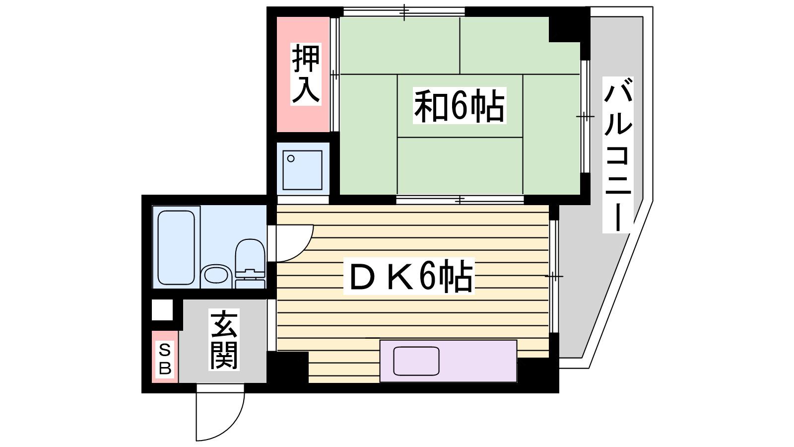 アバンダン西明石(1DK/4階)の間取り写真