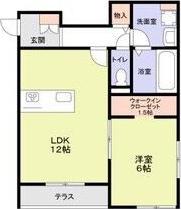 COCO ANGE(1LDK/1階)の間取り写真