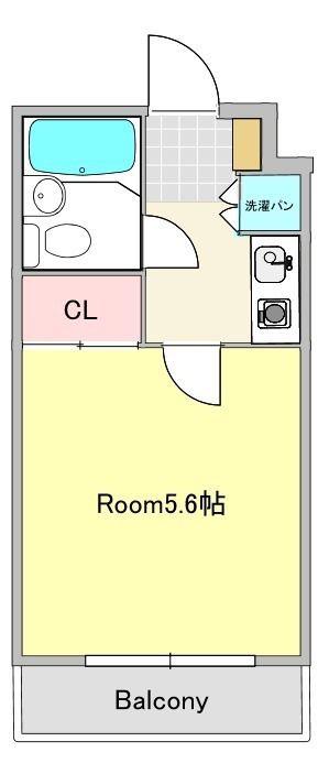 ヒルズ代官山(1K/2階)の間取り写真