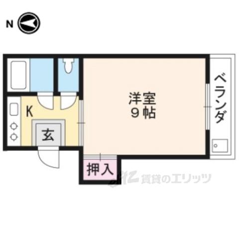 ハイツパープル(ワンルーム/4階)の間取り写真
