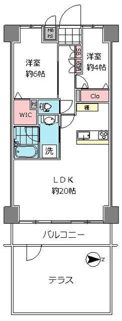 ニックハイム亀戸(2LDK/1階)の間取り写真