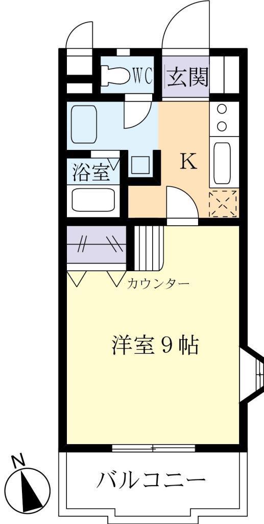 イースト TYK(1K/3階)の間取り写真