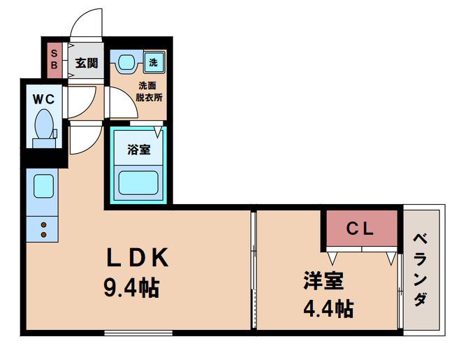 セリリアコンフォート我孫子(1LDK/2階)の間取り写真